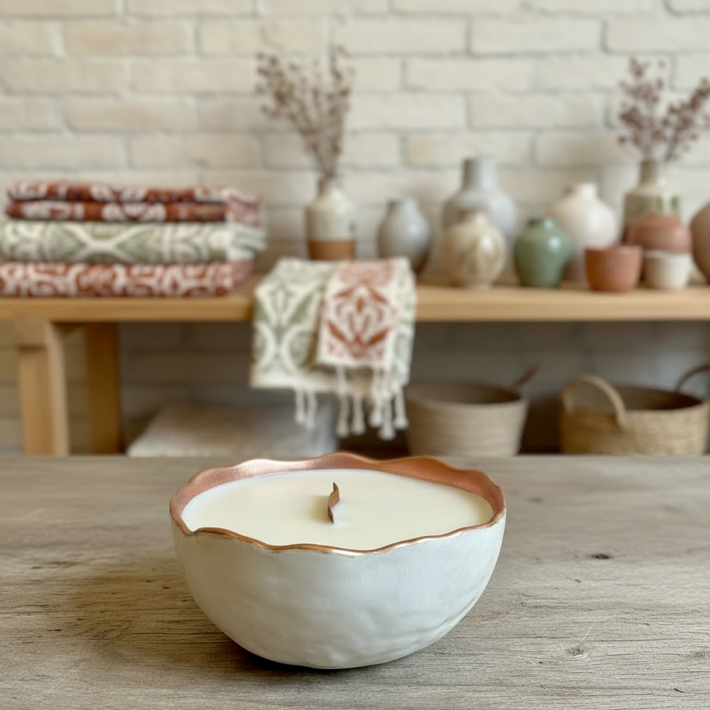 Gilded Light Candle - ROSE GOLD