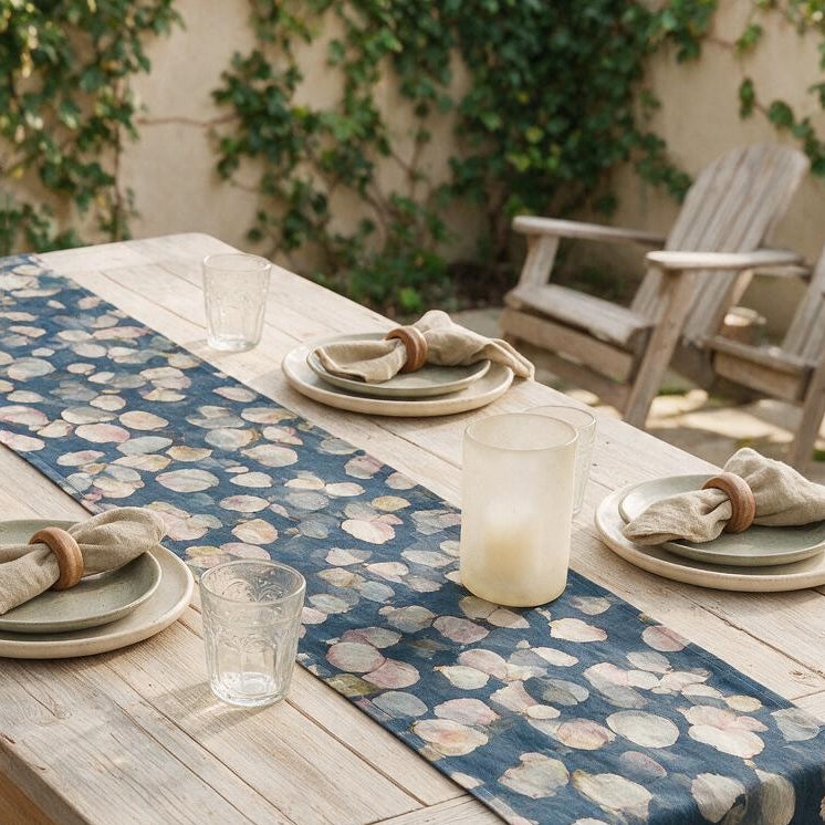 Botanical Printed Linen Table Runner
